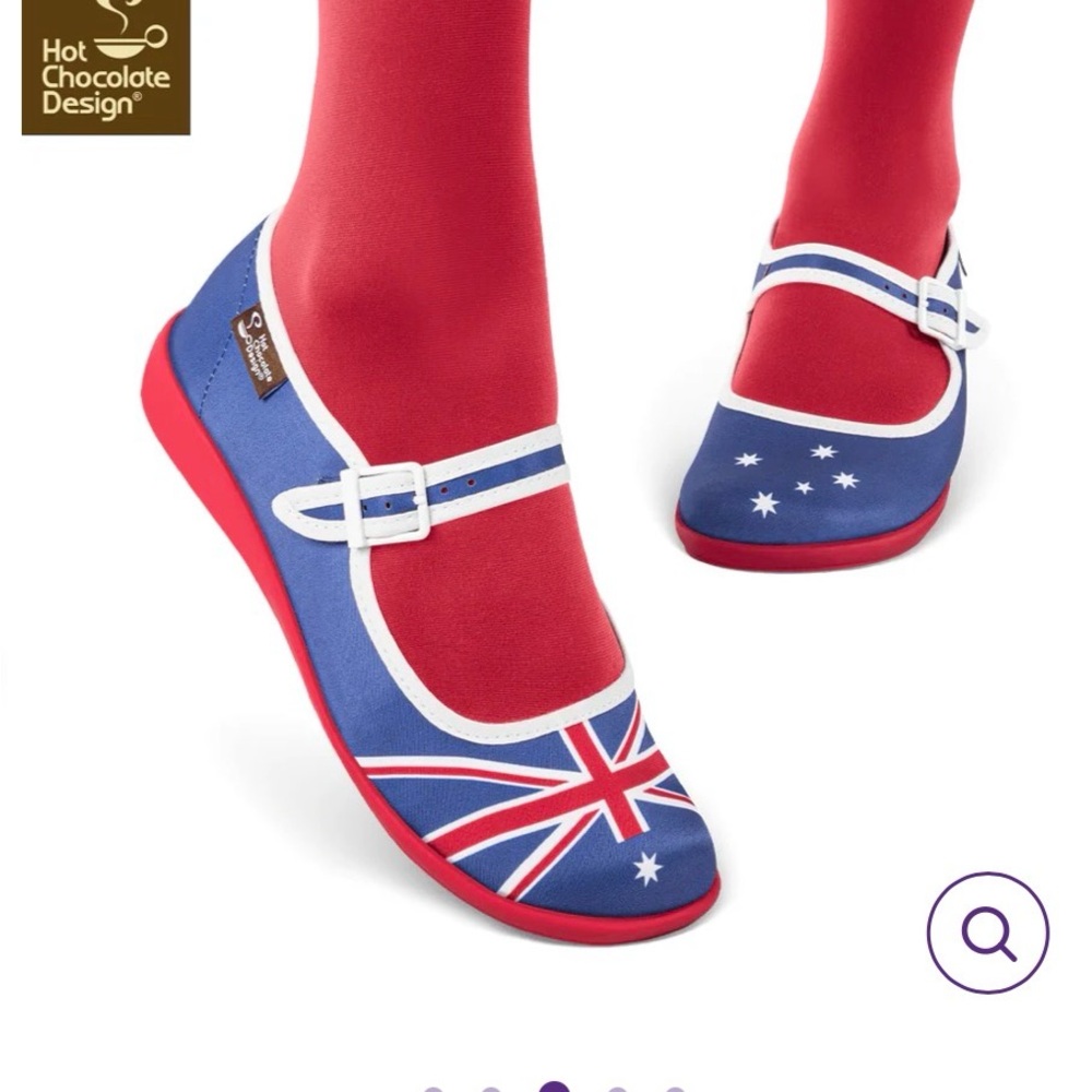 Hot Chocolate Design Women's Blue Union Jack Mary Jane Flats